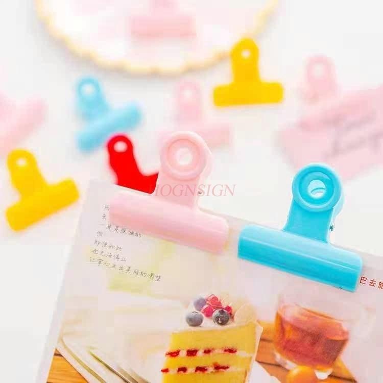 6pcs Clip Small Fresh Color Plastic Clip Multi functional Cute Book  Clip Long Tail Ticket Clip Student Exam Paper