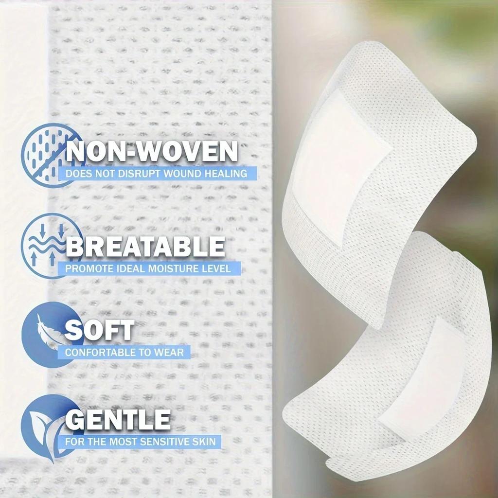 100/50pcs Wound Dressings, Breathable Edge Gauze Pads, Latex Free Bandages, Self-adhesive Wound Dressings Health Care