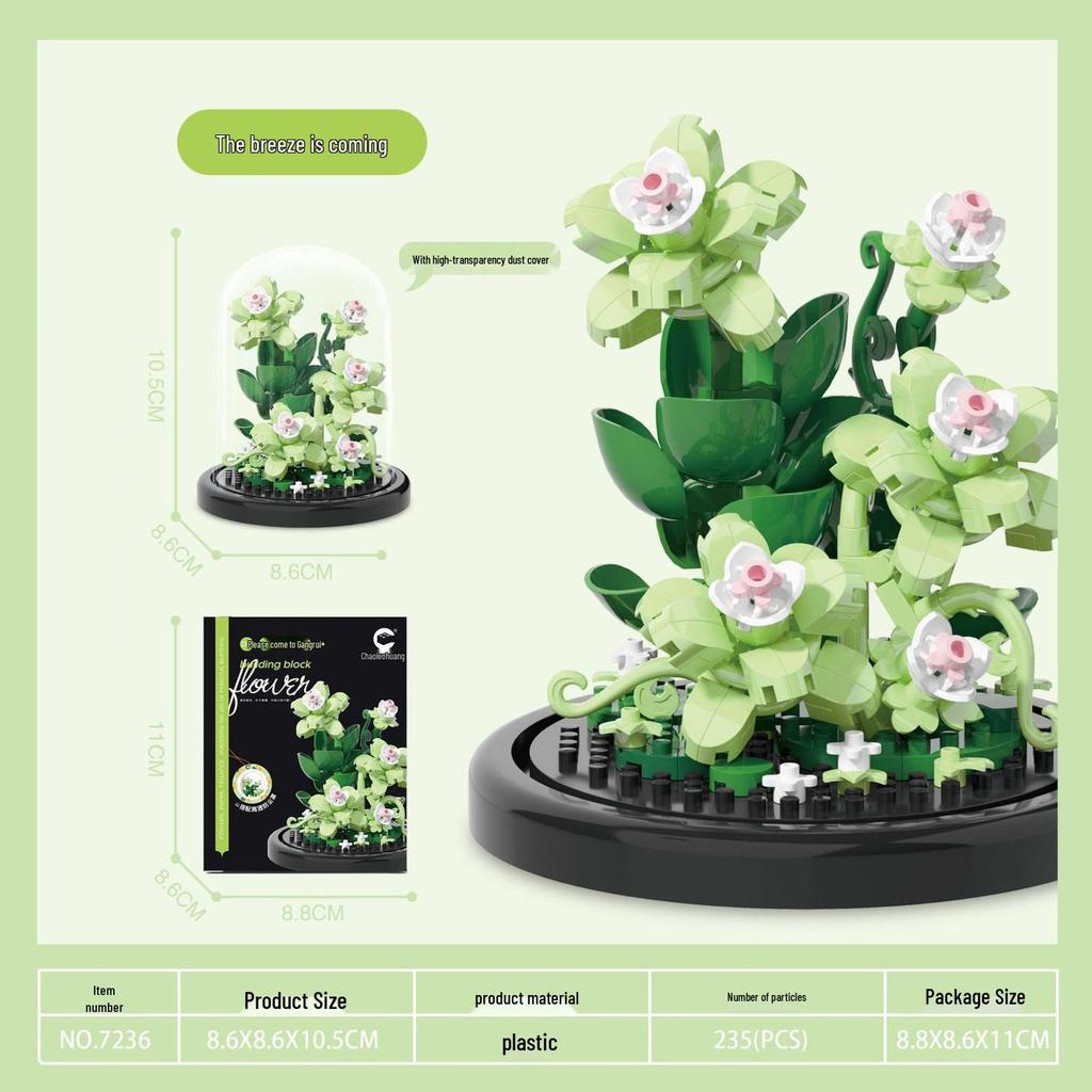 Preserved Flower Gift: Sunflower & Rose with Cover - Building Block Ornament for Boys & Girls