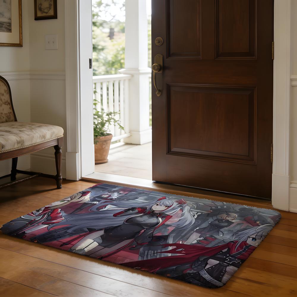 Azur Lane Anime Cartoon Floor Mat Soft Flannel Absorbent Mat Non-Slip Rug Home Bedroom Bathroom