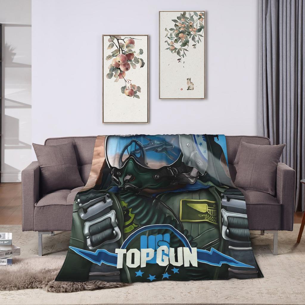 Top Gun Movie Film Iceman Pilot Super Soft Blanket  Airplane Travel Plush Throw Blanket Outdoor Flannel Bedspread Sofa Bed Cover