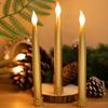 2pcs Long Candle Light Table Decorations LED Electronic Candle Lights Battery Powered Electronic Candle Lamp for Party Christmas