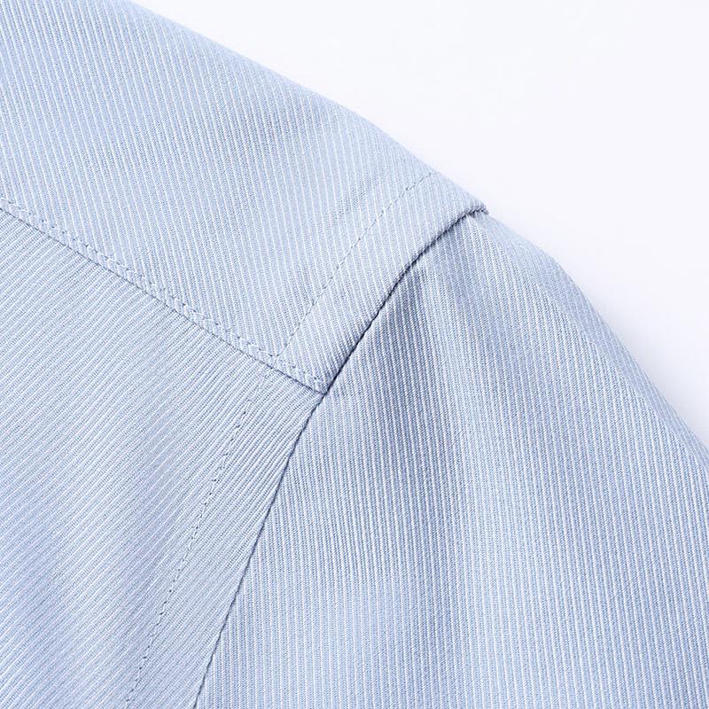 Hengyuanxiang Men's Wrinkle-Free Pure Cotton Long Sleeve Business Casual Shirt