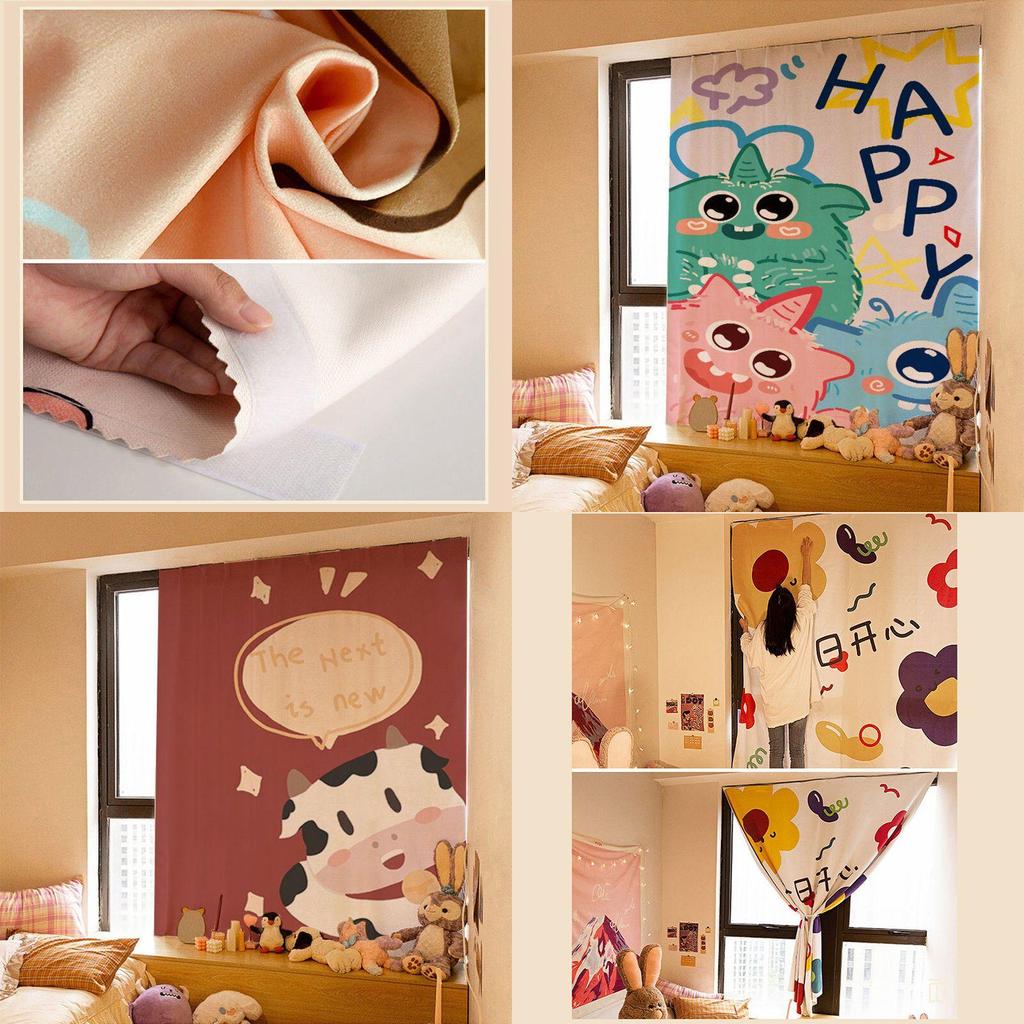 Luxurious Velcro Curtain 200cm Self Adhesive Decorative Curtain For Bedrooms