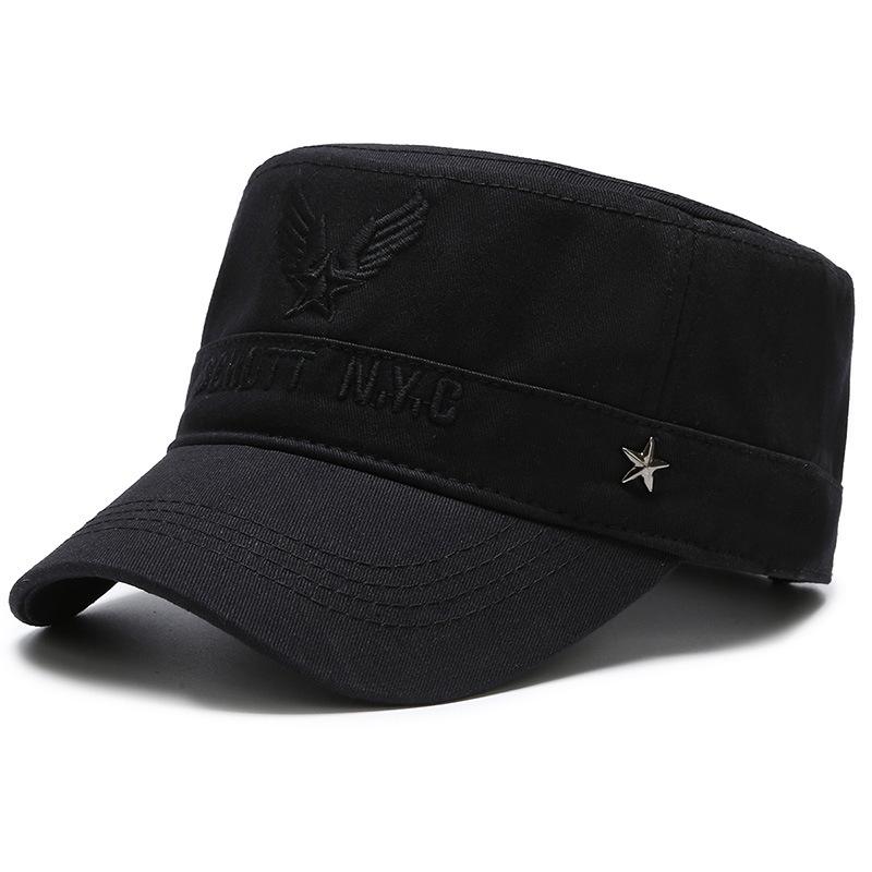 

Мужская плоская кепка на весну и осень, уличная кепка, военные кепки, тренировочные кадетские кепки, армейская шляпа с козырьками чёрный