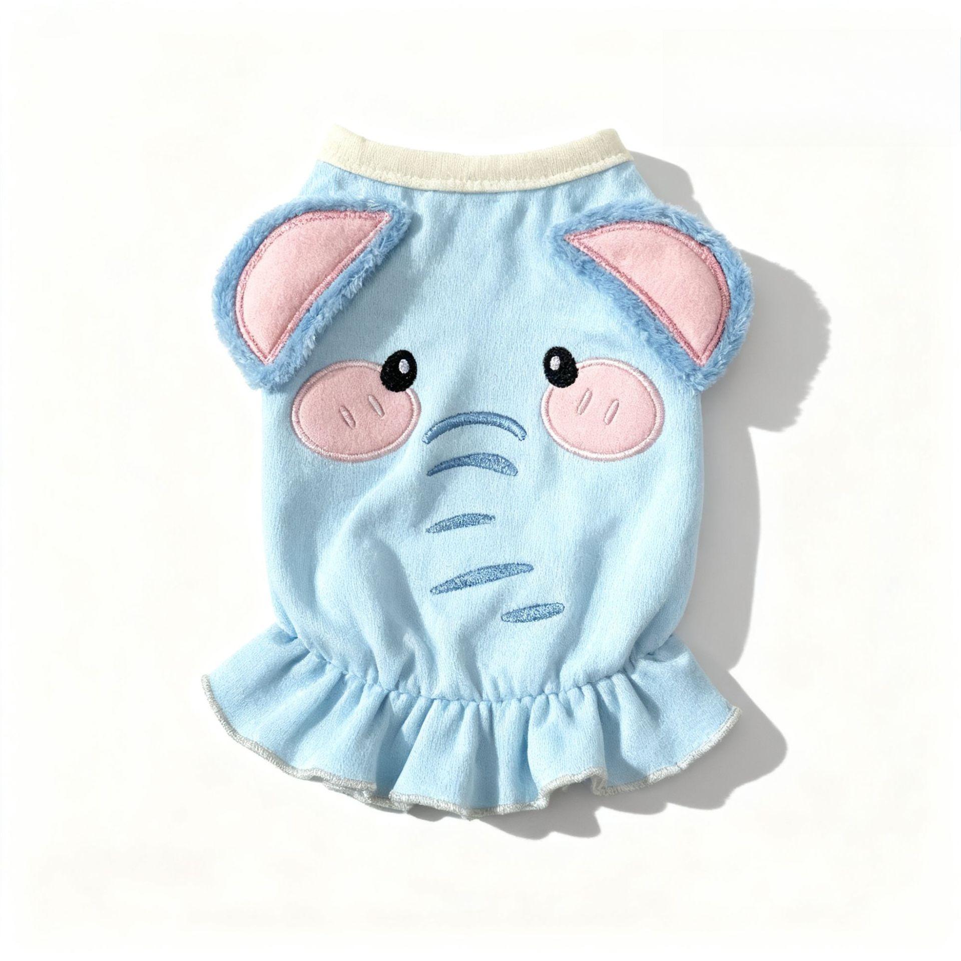 

Autumn and Winter Pet Clothes Wholesale Warm Thickened Clothing Cute Cartoon Animal Teddy Than Corgi Cat Clothing XL синій