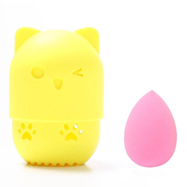 Mini Makeup Sponge Egg 10 Colors Cosmetic Puff Cute Silicone Powder Puff Drying Holder Make Up Tool