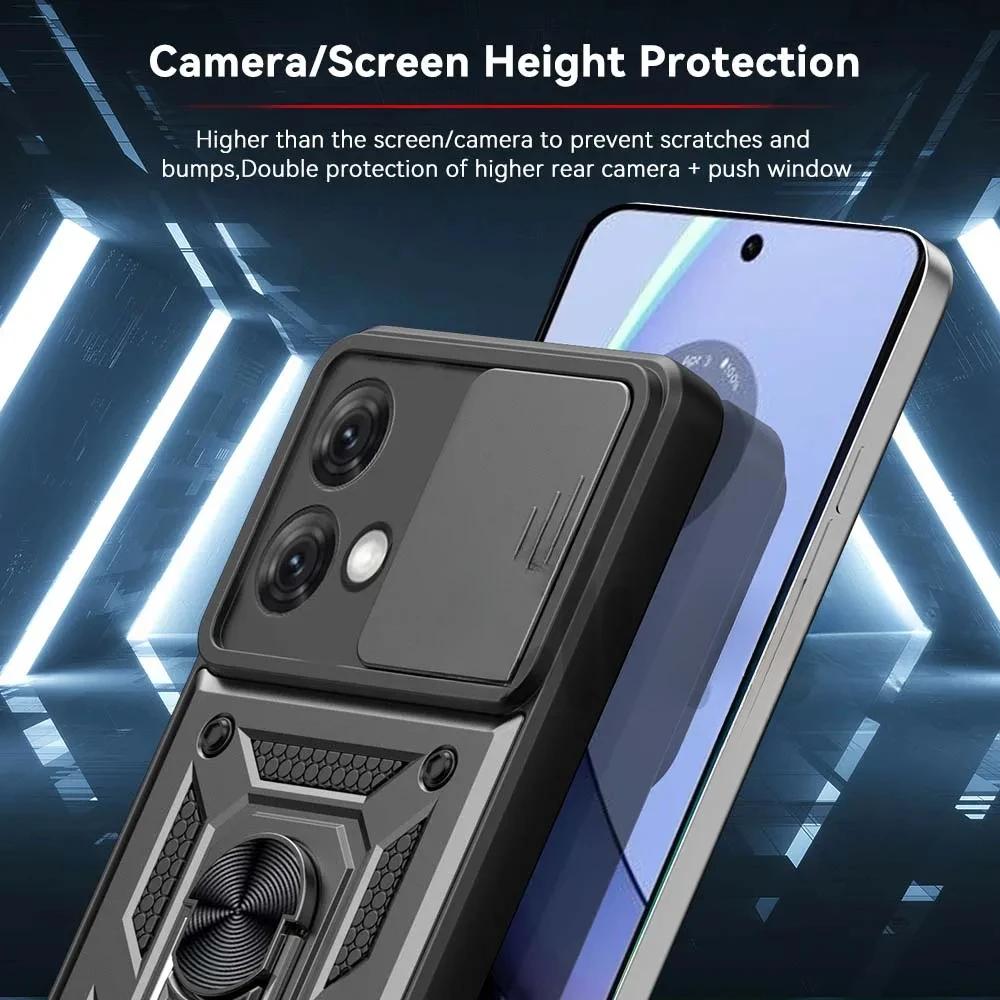 Armor Case For Motorola Mote G86 G56 G15 G05 G85 G75 G55 G35 edge 60 Fusion 60 Pro 60 Stylus 5G Ring Holder Lens Protect Cover
