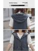Women's Retro Sleeveless Hooded Denim Jacket with Large Pockets - Summer 2025 Collection