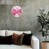 Round Vintage Metal Wall Art with Roses and Butterfly Decor for Living Room
