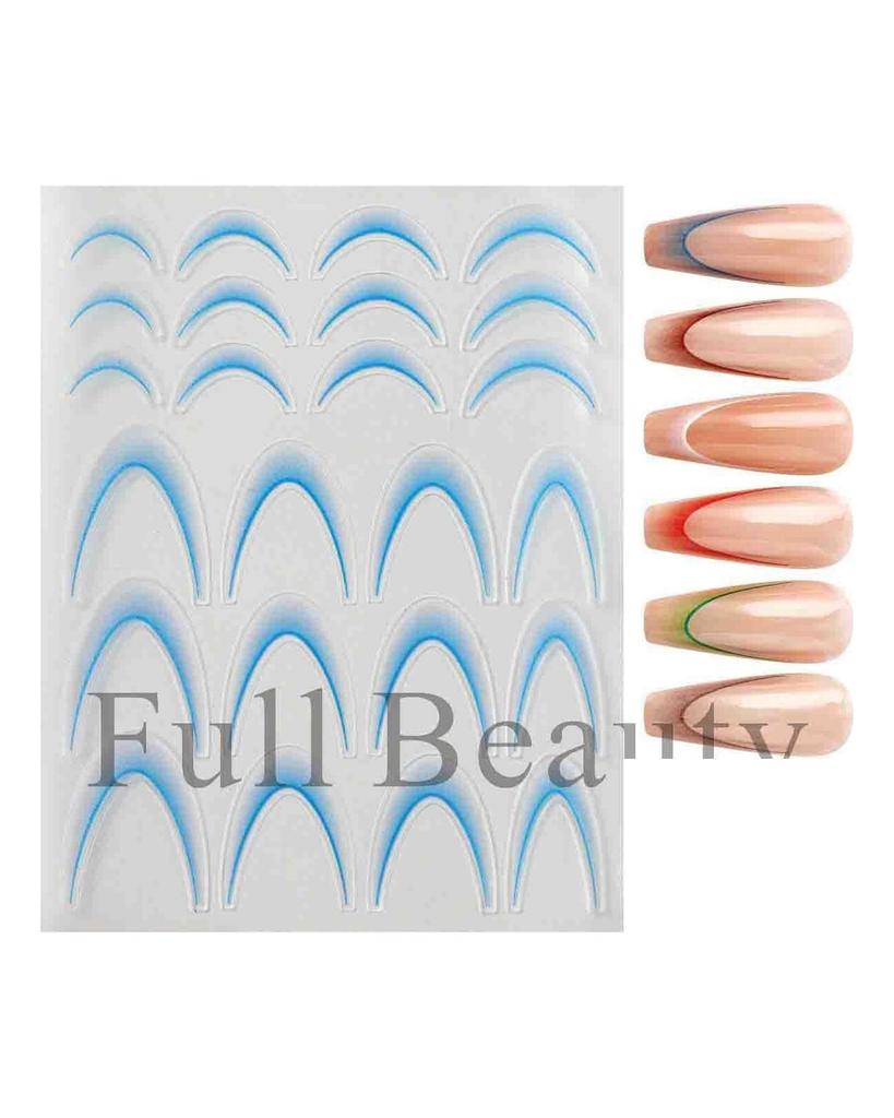 French Nail Stickers Liner Nail Art Decals Colorful Sliders Manicure Decor