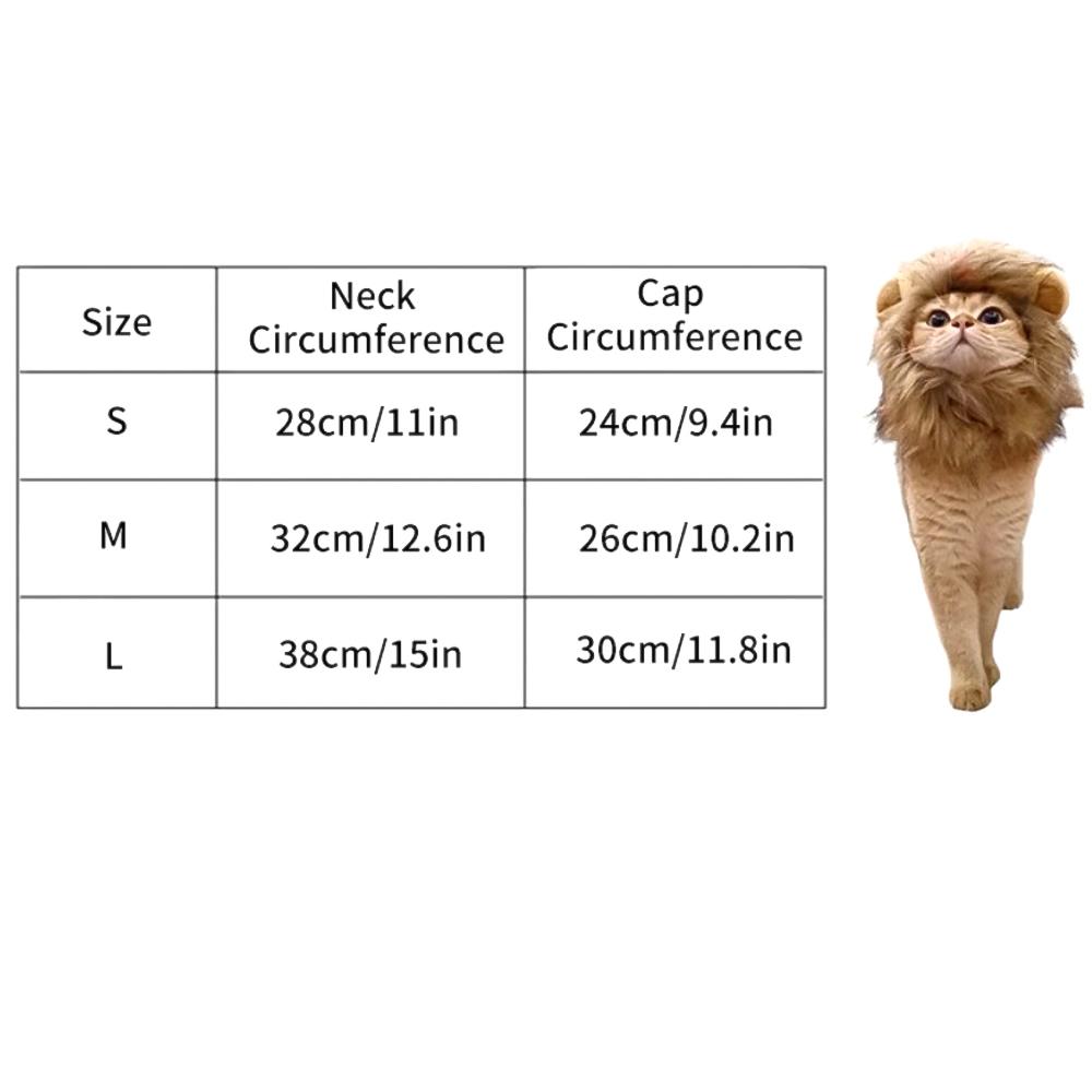 Pet Cat Hat Lion Head Cover Puppy Lion Wig Cat Cosplay Props Halloween Christmas Party Pet Dressing Up Supplies