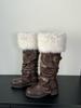 Tall Snow Boots Long Hair Autumn and Winter Warm Babes Pile Boots Retro Velvet Martin Boots Children 2025 Boots