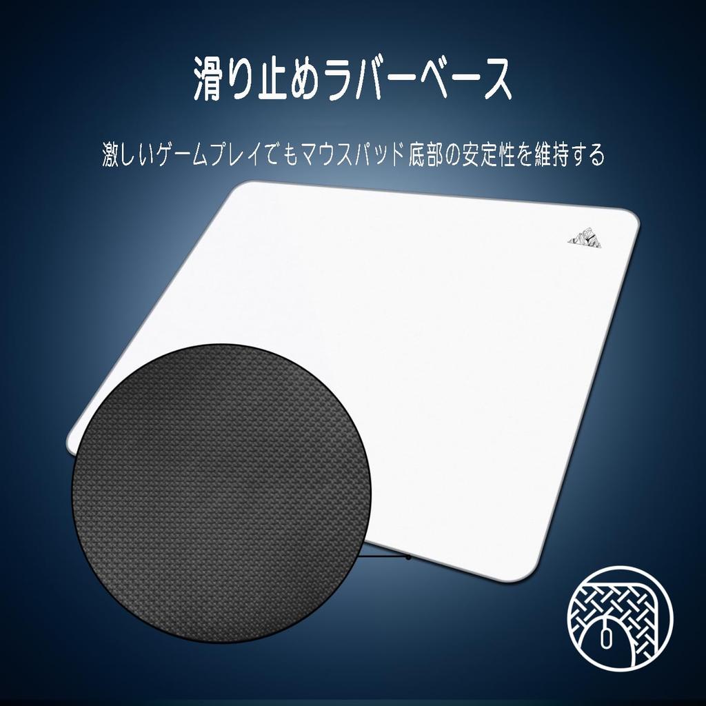 Lovicool Gaming Glass Mouse Pad, Non-Slip, Durable, Tempered Glass for FPS Games and Office Use, 400x450mm, White