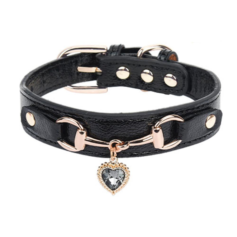 

Pet Accessories Cat&Dog Collar Sparkling Rhinestone Puppy Traction Necklace Dog Black / XS
