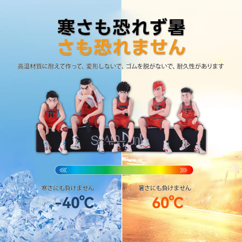 KRGNPLE Slam Dunk Figures featuring Hanamichi Sakuragi, Kaede Rukawa, Ryota Miyagi, Hisashi Mitsui, and Takenori Akagi, Car Accessories (Design: Trump