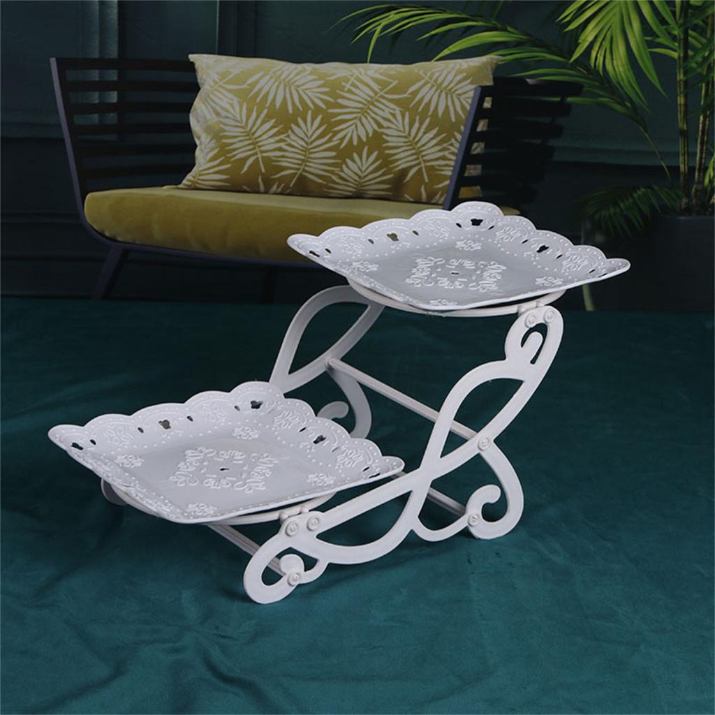 Stylish Afternoon Tea Tray Space Saving Fruit Plate Dessert Stand 3 Tiers Round Cake Racks for Home and Office Use