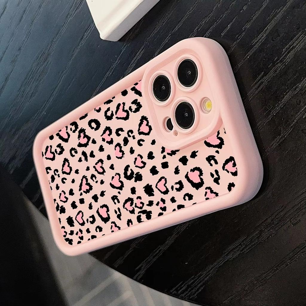 Pink Leopard High Bamboo Phone Case For iPhone 16 Pro Max XS X XR 16e 11 12 13 14 15 7 8 Plus SE 2022 Shockproof Soft TPU Cover
