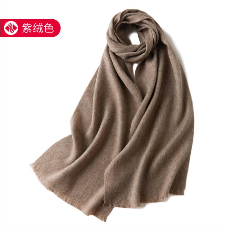 100% pure wool scarf Women's wild classic pure color new autumn and winter couples warm long short ear cashmere scarf