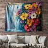 Flowers beneath the waterfall Digital printing polyester wall tapestry suitable for use in living rooms bedrooms bars and party