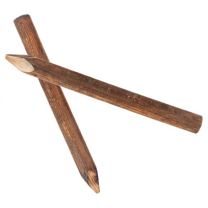 Garden Fence Poles Carbonized Wood Simple Design Outdoor Decor 11.8×1.6×1.6in 2Pcs