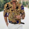 New Luxury Style Print Men's Turn-down Collar Button Shirt Casual Long Sleeve Shirt Fashion Streetwear Trend Tops Comfortable