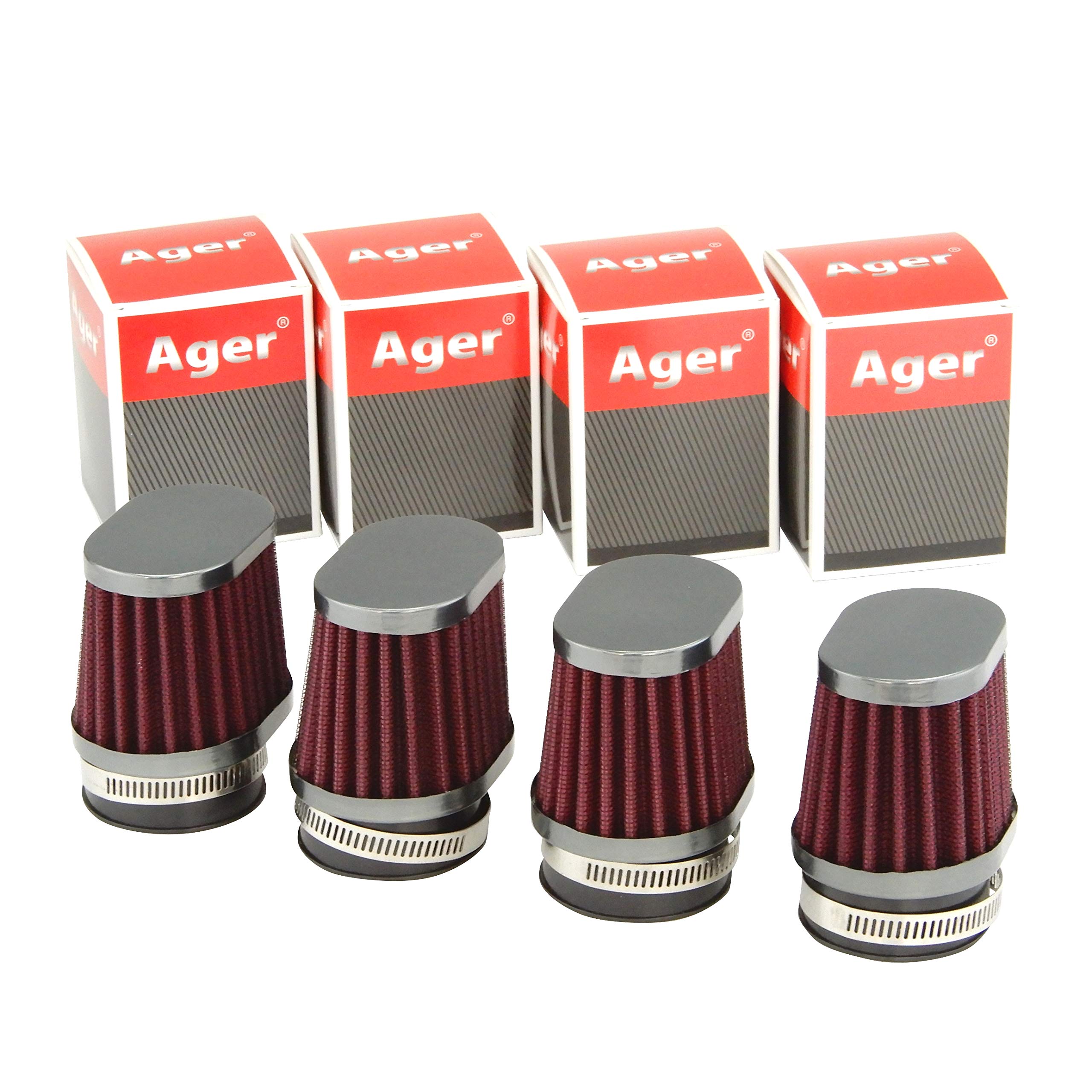 

Ager Oval Power Filter Gun Meta x Red 48mm 4 Pack 48mm красный