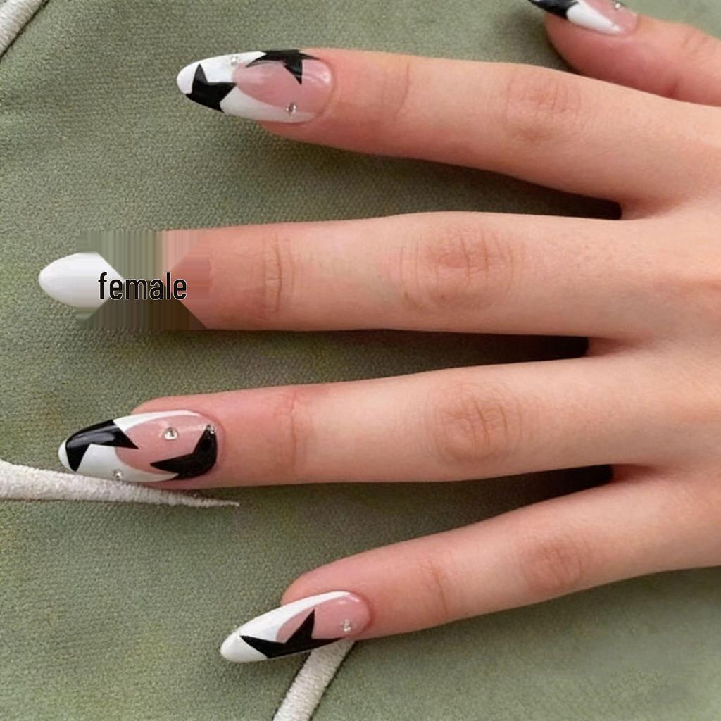 French Rhinestone Handmade Press-On Nail Tips