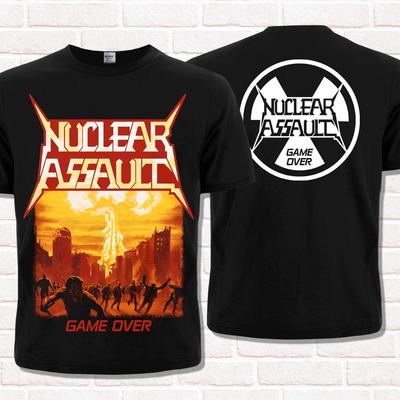 T-shirt nera 'Game Over' dei Nuclear Assault (1986). Thrash Metal. Heavy Metal.
