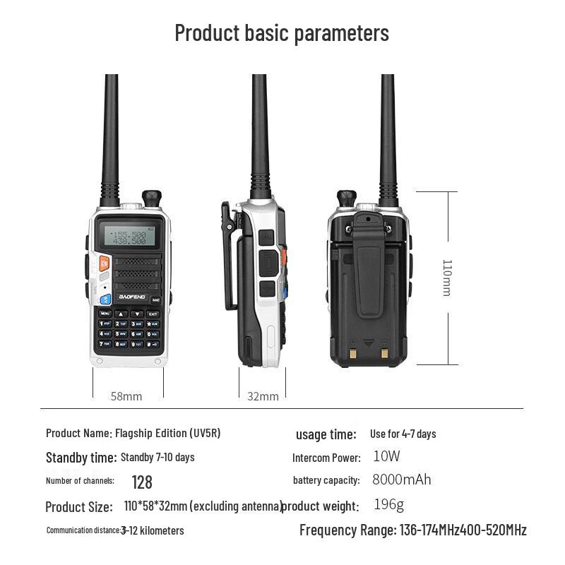 BAOFENG BF-UV5R Dual Band Waterproof Walkie-Talkie (CN Version)