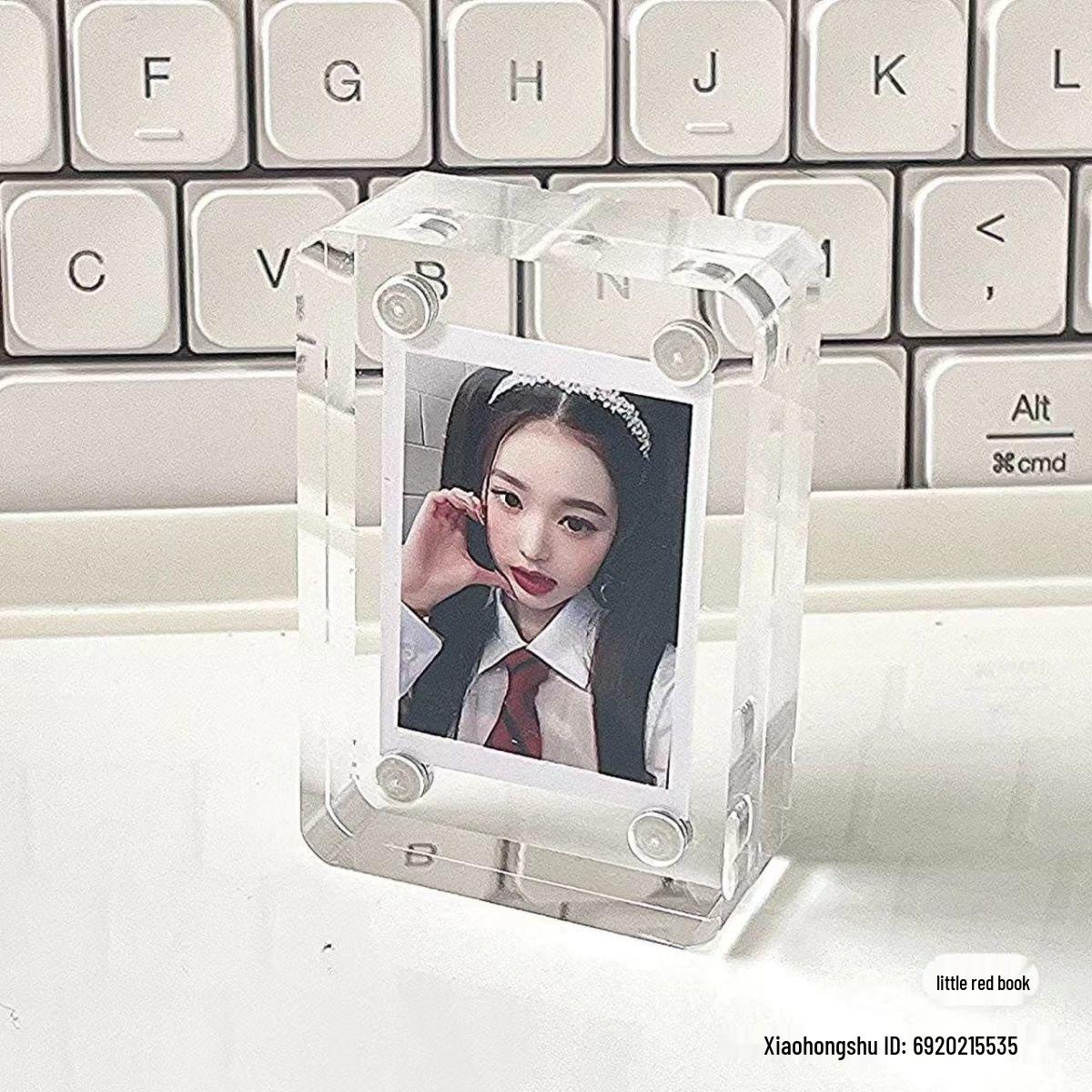 Acrylic Magnetic Photo Frame - 6x4cm Transparent ID Card Display