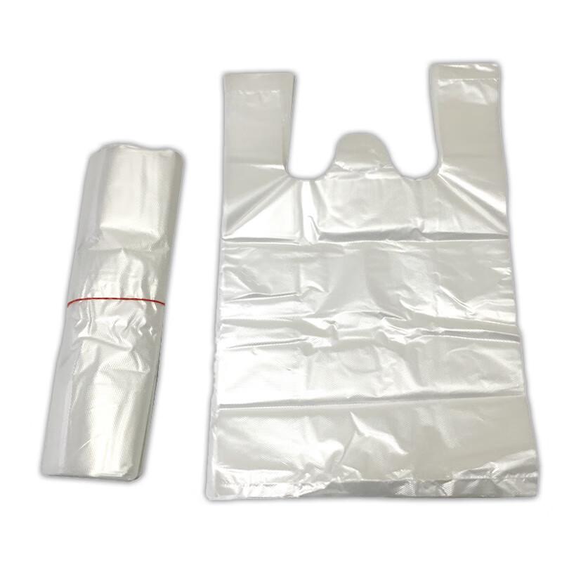 Ronghe White Disposable Plastic Carry Bags 30x47cm (50 Pcs)