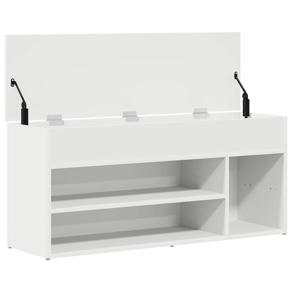 Shoe Bench White 102 x 30.5 x 45 cm Particleboard