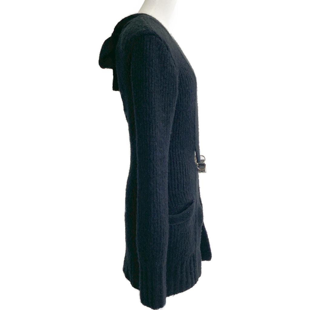 FETICO [23AW] FTC234-0704 WOOL CASHMERE KNIT CARDIGAN Wool cashmere knit tops 1 blackUsed