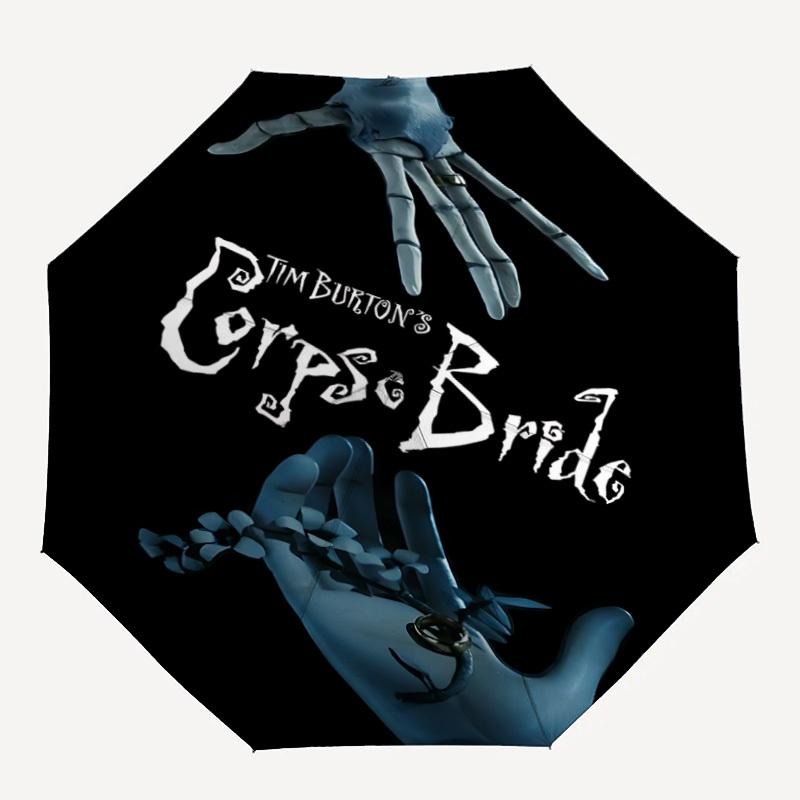 

1pc Corpse BrideTim Burton 8-Ribs Sturdy Frame, Automatic Open/Close, Durable & Colorful Ideal for Beach, Travel, And All Seasons, 10072