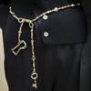 Exaggerated Irregular Beaded Chain With Alloy Key Lock Necklace For Women Jewelry Fashion Show Model Waist Accessory