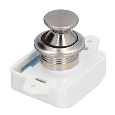 Chiusura a scatto a pulsante per armadio RV, fermo a pulsante in ABS e metallo, ampia applicazione per camper per spessore porta 14-18 mm per