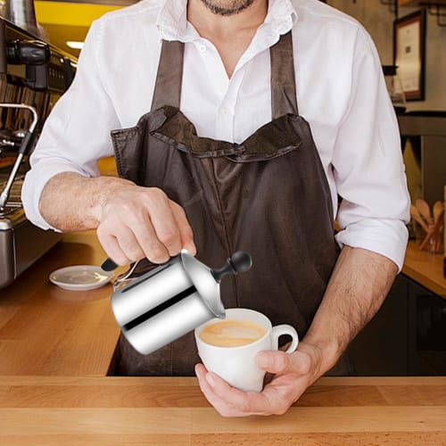 Portable Stainless Steel Milk Frother, 400/800ML, Stovetop Safe, Coffee Foamer, Milk Frother, Coffee Mixer for Milk, Latte, Macchiato, and More, Perfe