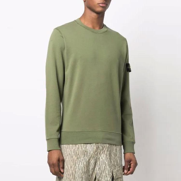 STONE ISLAND Rundhals-Sweatshirt Oliv Herren Oberteile Grün 761563051-V0058