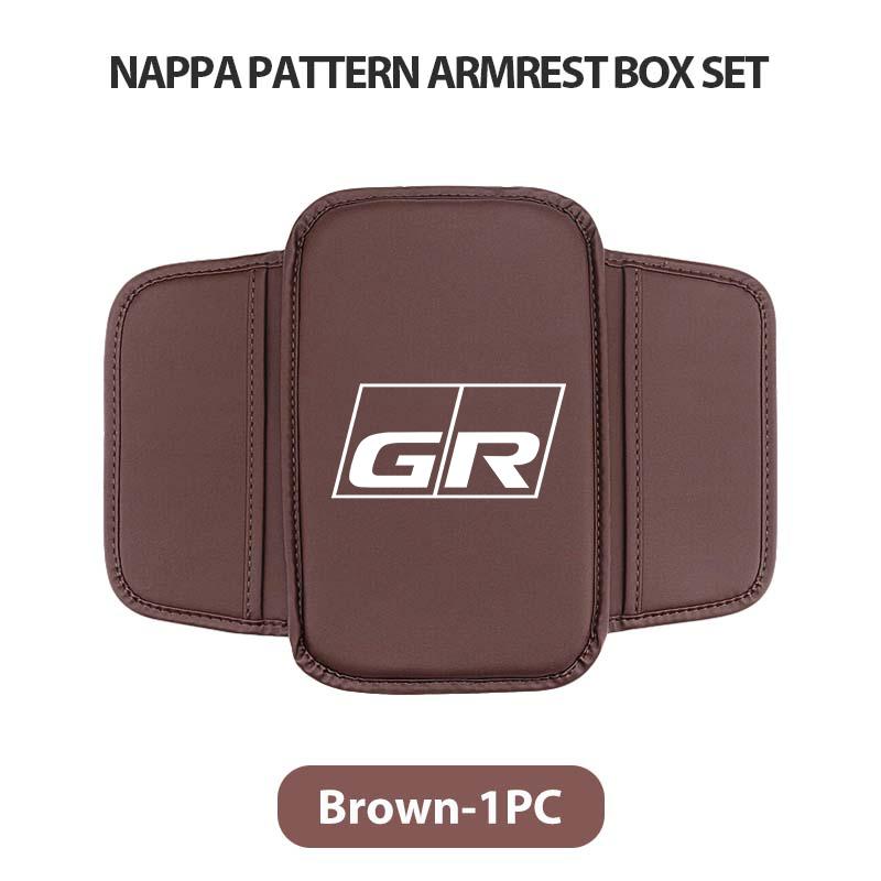For Toyota Leather Car Armrest Box Cushion Side Storage Pocket Protector Cover GR Sport Crown RAV4 Yaris Land Cruiser Corolla