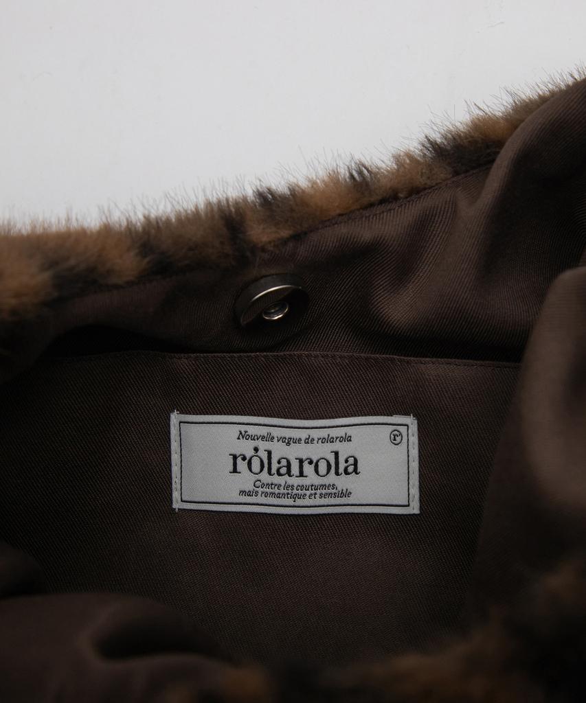 Rolarola Leopard Fur Tote Bag Deep Brown