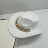 202511-shi ins chic autumn Britain Classic cowboy rhinestone chain flower polyester lady fedoras cap women panama JAZZ hat