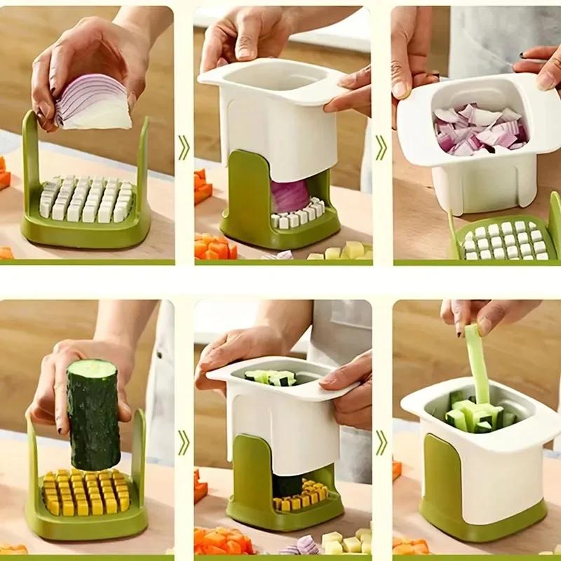 Multifunctional Kitchen Vegetable Chopper Onion Dicing Artifact French Fries Slicer Gadget Cucumber Potato Slicer Kitchen Tools