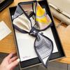 Luxury Spring Summer Ear Silk Scarf Women Striped Print Neckerchief Wrist Towel Korean Style Tie Bag Band Ladies Neck Scarf
