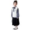 Girls' 2025 Spring & Autumn Fashion Set: Knitted Vest and Shirt Two-Piece Set for Kids