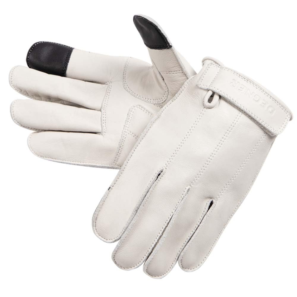 

DEGNER Leather Touring Short Gloves for Size Motorcycles, Ivory, L, TG-58 слоновая кость