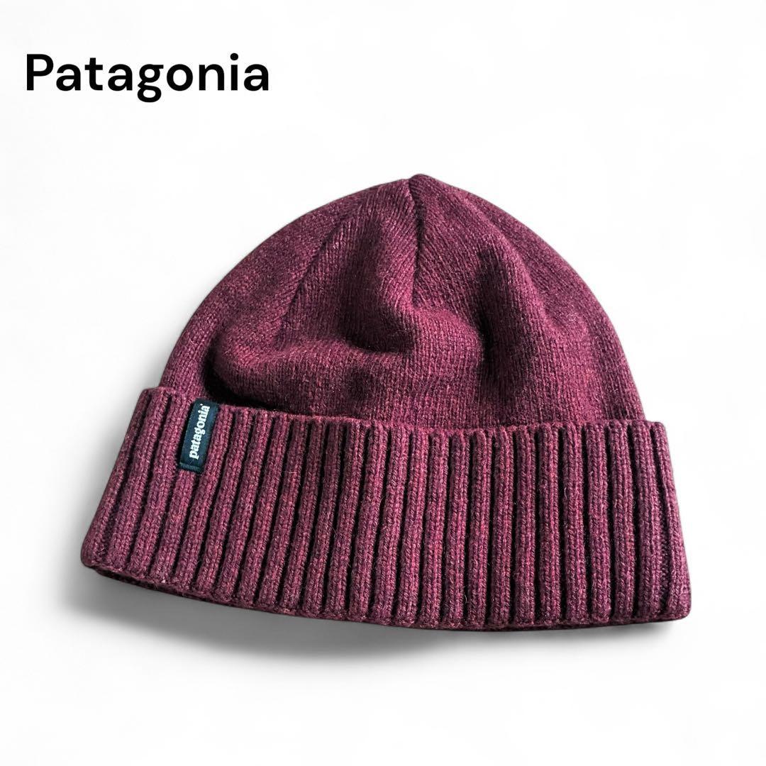 Used Almost new Patagonia Brodeo beanie wool blend knit hat Sequoia red