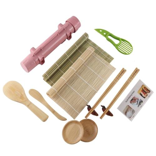 SHARE BEAUTY Bamboo Sushi Rolling Mat, Antibacterial, Sushi Making Tool, Sushi Kit, Hand Rolling Sushi, Multifunctional Kitchen Cooking Tool, Easy and