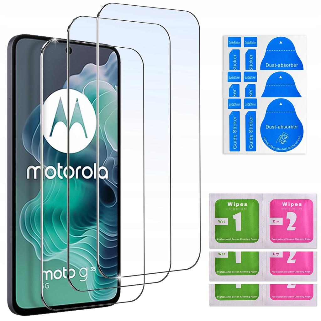 Set of 3 Tempered Glass for Motorola Moto G35 5G - Screen Protectors, Protective Glasses, 3 Pieces