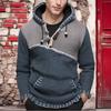Men's Contrast Color Stitching Sweater Long Sleeve Hooded Sweater Sweatshirt